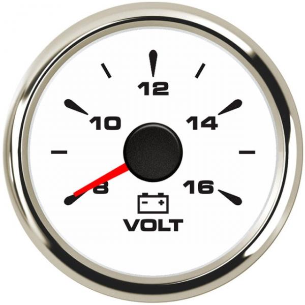 전압계 12V 52mm 화이트 크롬 [TYE-LG002]
